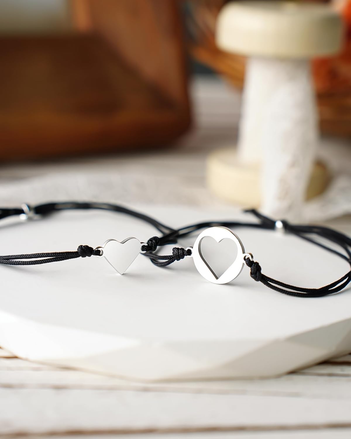 MANVEN Christmas Jewelry Gifts for Mom Daughter, Mother Daugther Bracelets Birthday Gifts for Mom Matching Heart Bracelet