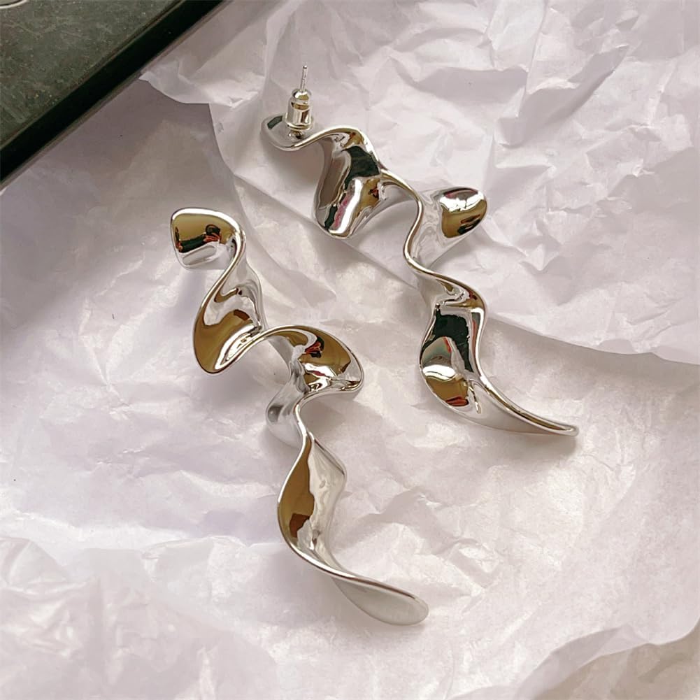 Irregular WaterDrop Earrings Melted Liquid Asymmetrical Drop Earrings for Women Embrace Minimalist Statement Earrings Jewelry