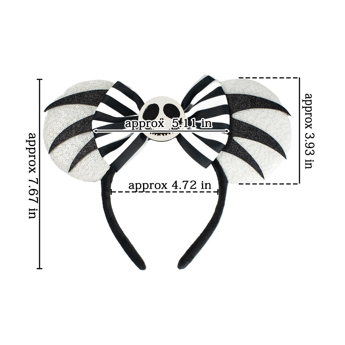 LED Mouse Ear Halloween Light Up Headband, Flash Glowing Hair Bow Party Decoration Headwear Hair Accessories for Women Girls