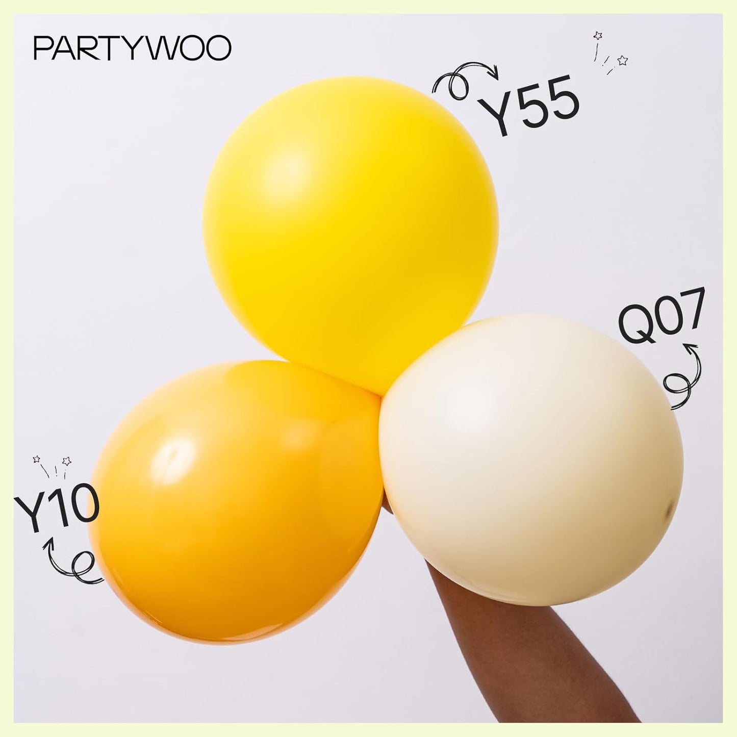 PartyWoo Pastel Yellow Balloons 50 pcs 12 Inch Light Pale Yellow Balloons for Graduation Baby Shower Gender Reveal Easter Little Cutie Birthday Party Decorations Yellow-Q07