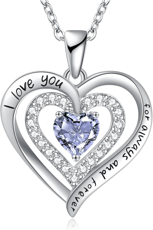 REDBEE Necklaces for Women Birthstone Heart Necklace Jewelry for Wife Girlfriend Woman Necklace