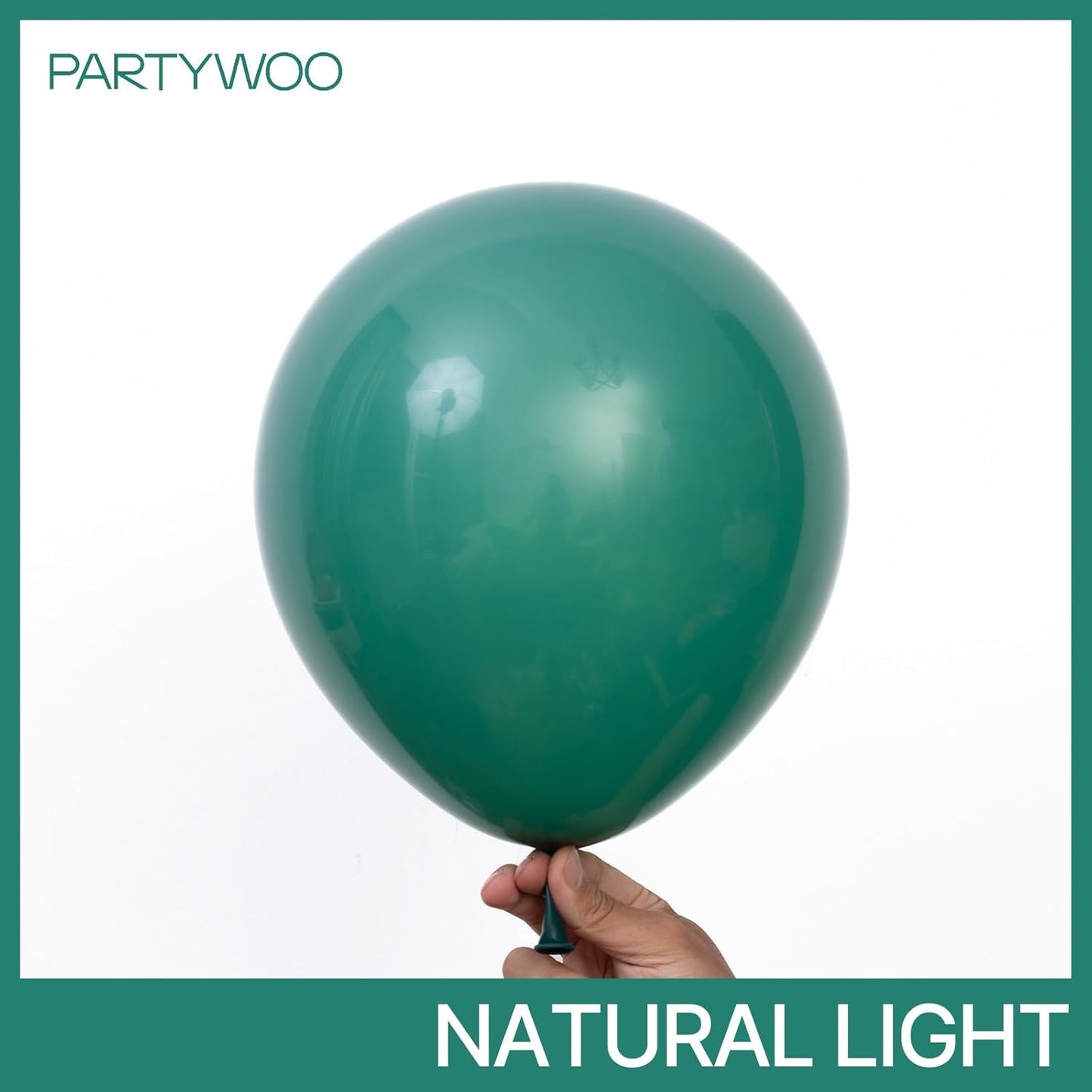 PartyWoo Dark Green Balloons 50pcs 12 Inch Emerald Hunter Forest Green Boho Neutral Balloons for Birthday Baby Shower Graduation Wedding Dinosaur Jungle Football Baseball Party Decorations Green-F14