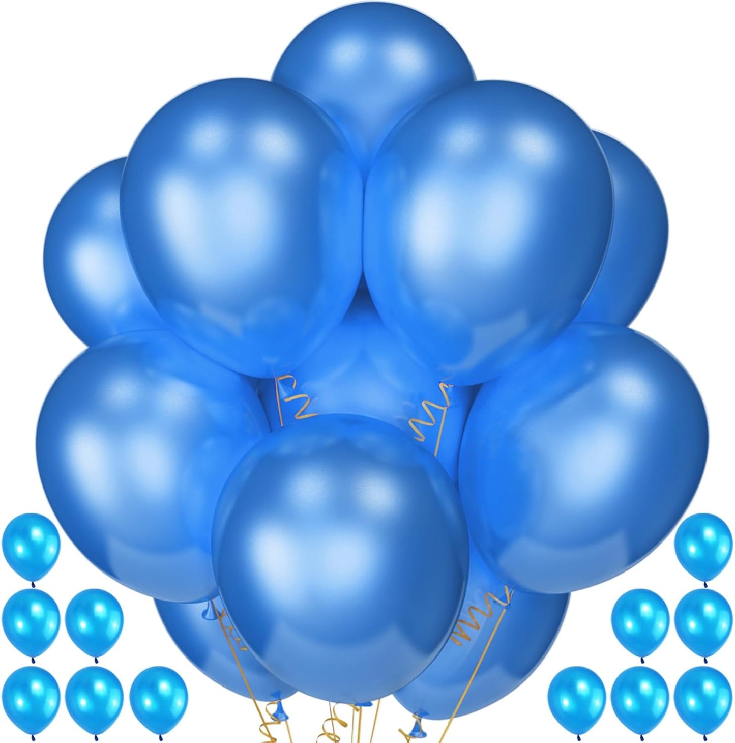 120 Pack Pearl Blue Balloons, Bright 12 inch Royal Blue Latex Party Balloons for Birthday Wedding Baby Shower Halloween.