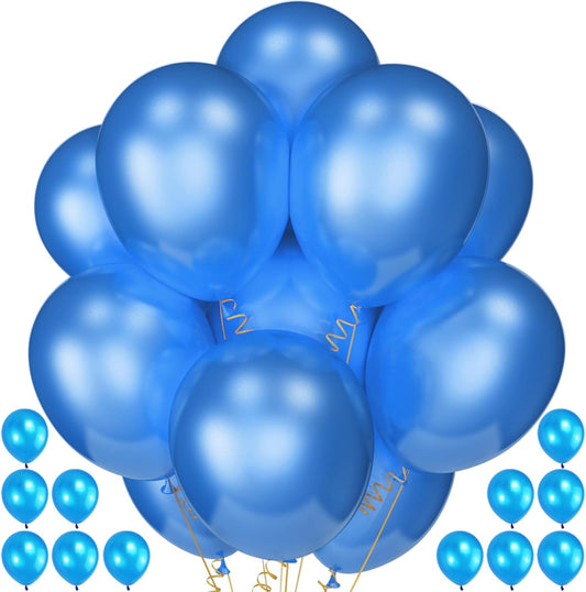 120 Pack Pearl Blue Balloons, Bright 12 inch Royal Blue Latex Party Balloons for Birthday Wedding Baby Shower Halloween.