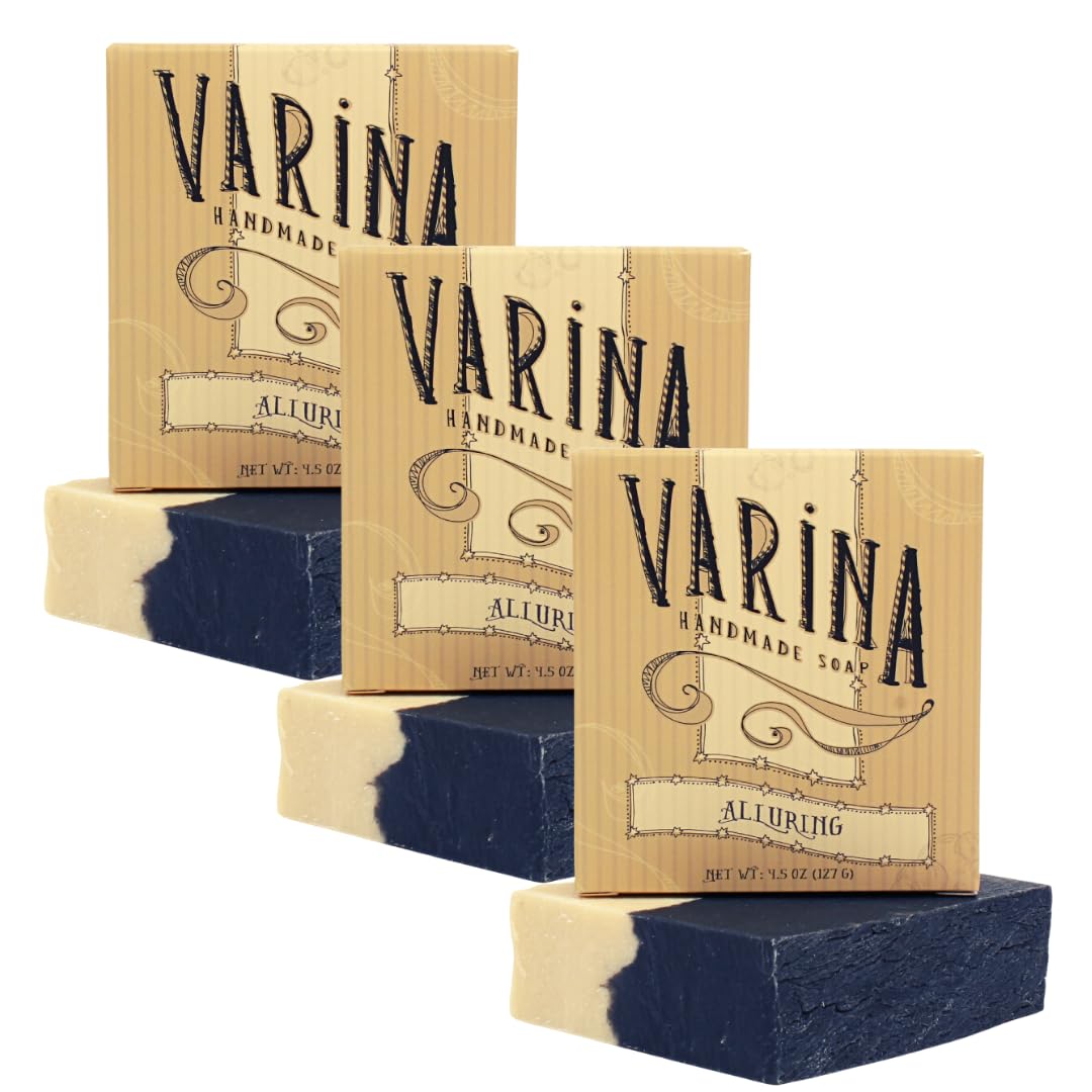 Natural Alluring Bar Soap - Gentle Cleansing for Sensitive Skin, Floral - 3 Pack