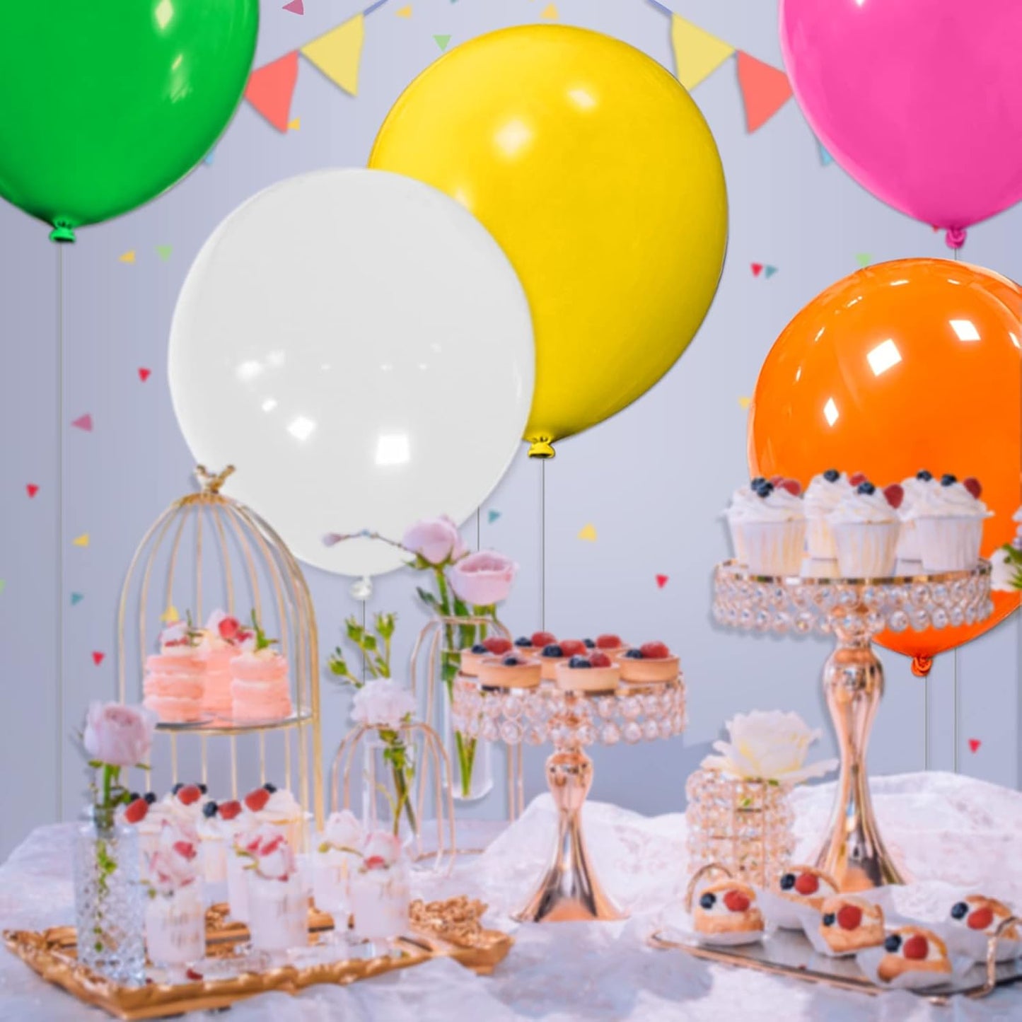 32Pcs Yellow Big Balloons 18 Inch, Round Large Latex Party Balloons for Birthday Wedding Decorations. (yellow)