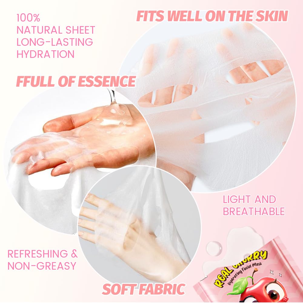 Kaely 40 Pack Bulk Face Masks for Kids, Kids Face Mask Spa Day Kit Supplies, Spa Party Favors for Teens Girls Women, Sheet Facial Mask Skincare Gifts Set, Moisturize Soothe for All Skin Types, 01