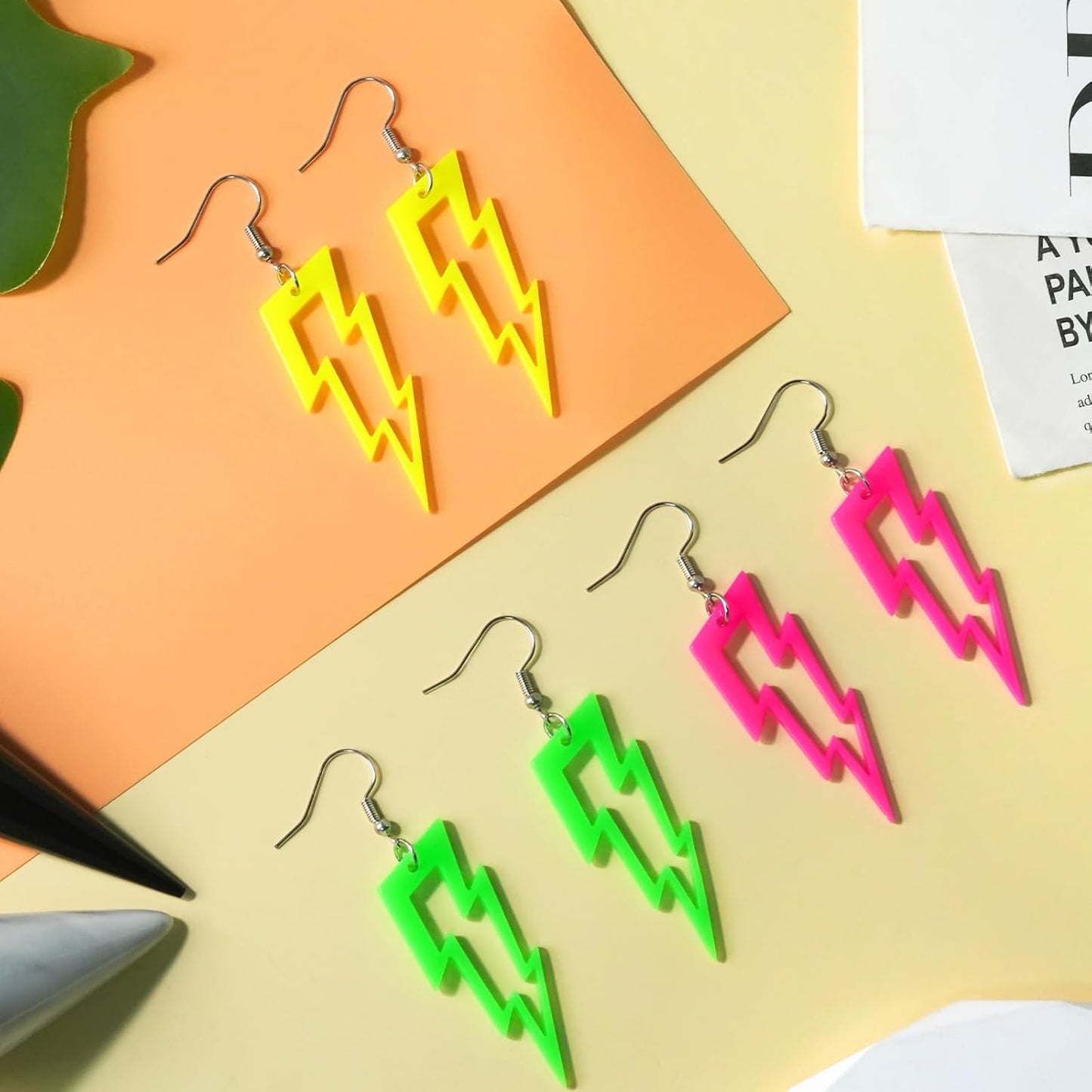 80s 90s Neon Earrings for Women Retro Cassette Tape Hoop Earring Candy Color Lightweight Acrylic Stud Dangle Earrings for 80S Costume Outfits Dancing Glow Party Accessories