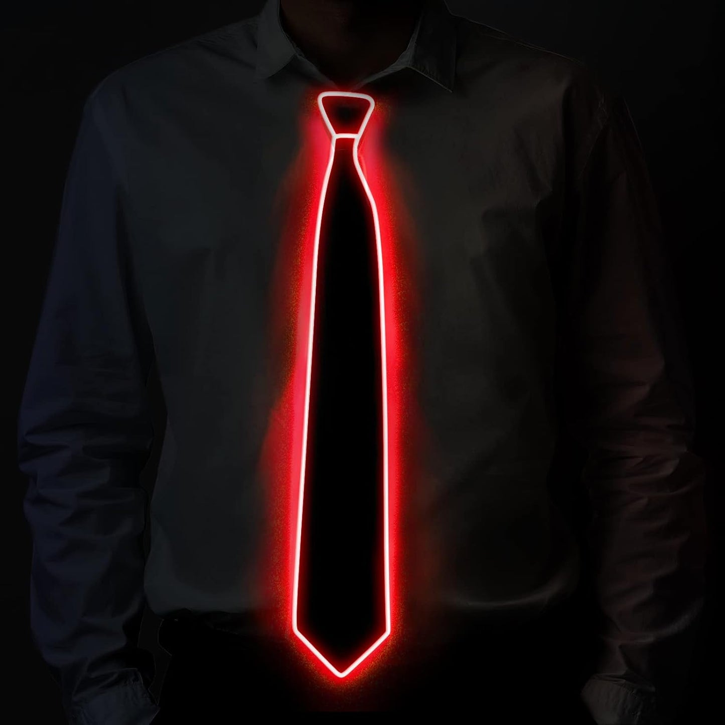 Ainiv Light Up Neckties Bowties Suspenders LED Party Supplies Glow in the Dark Adjustable for Women and Men Parties