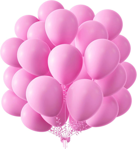 KALOR 12 Inch Dark Pink Balloons, 50 Pcs Latex Helium Balloons for Kid's Birthday Party, Baby Shower, Wedding, Graduate Party Decorations
