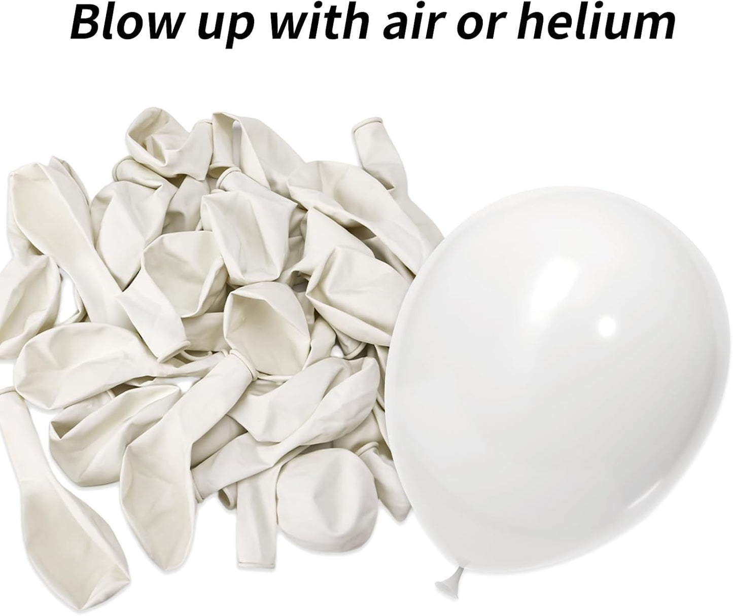 RUBFAC 5 Inch 120pcs White Latex Party Balloons, Thicker White Balloons for Birthday Wedding Baby Shower Graduation Anniversary Party Decorations