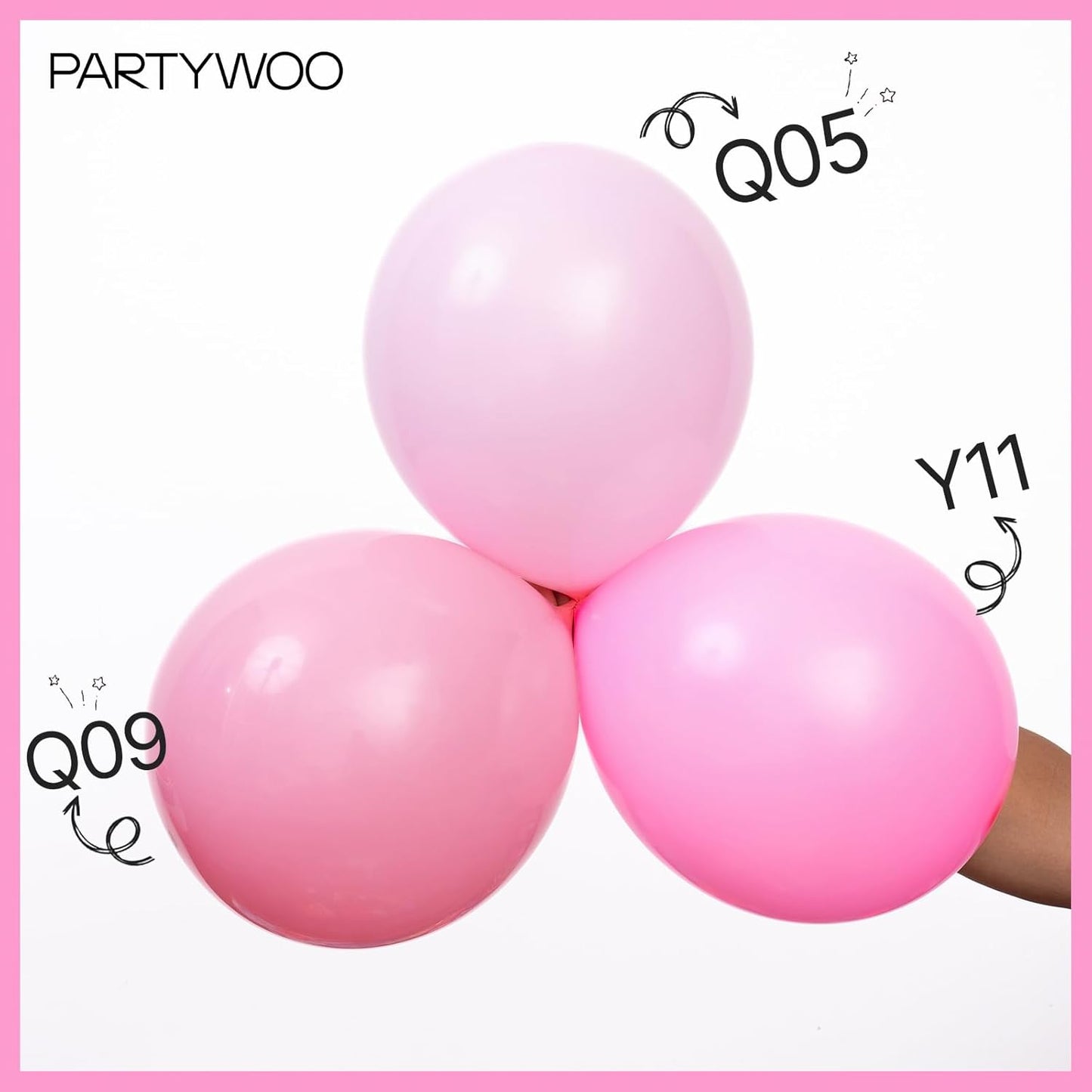 PartyWoo Cherry Pink Balloons 50 pcs 12 Inch Light Baby Pale Pink Latex Balloons for Baby Shower Gender Reveal Valentine's Day Engagement Wedding Princess Birthday Party Decorations Pink-Q09