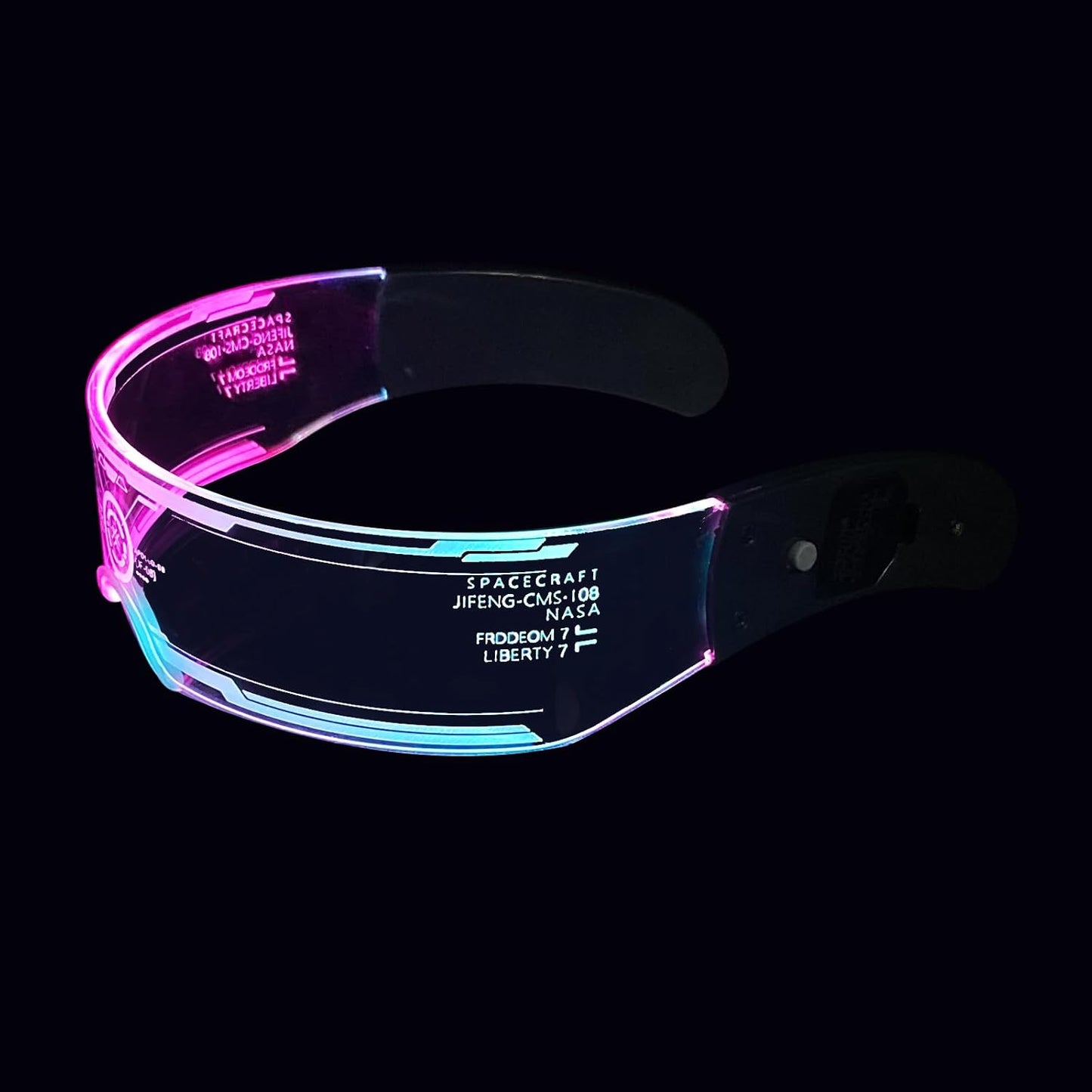 GLITCHCORE light up glasses 7 Colors and 4 Modes Led Visor Cyberpunk glow in the dark glasses Cosplay Party Bar