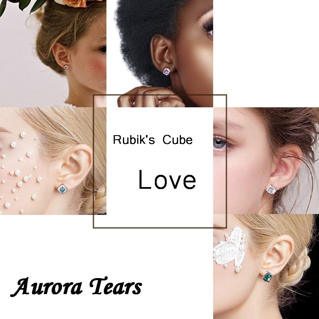 Aurora Tears Birthstone Necklace/Earring 925 Sterling Silver Women Cross/3D Cube/Cresent Moon Birth Stone Jewelry Mens Birthday Gift Anniversary Present