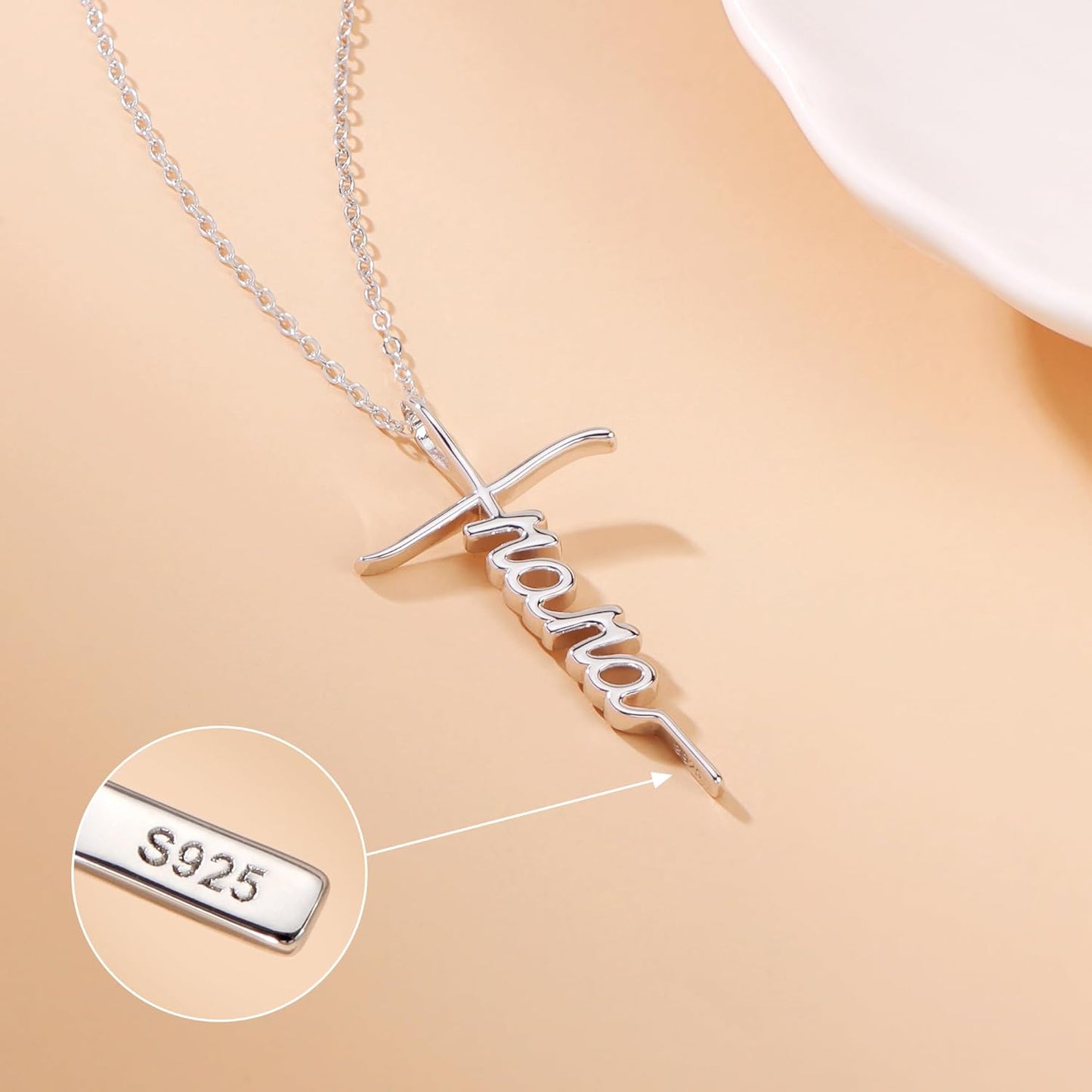 Lcherry Faith Cross Pendant Necklace for Women Religious Christian Jewelry Mother's Day Gifts for Women