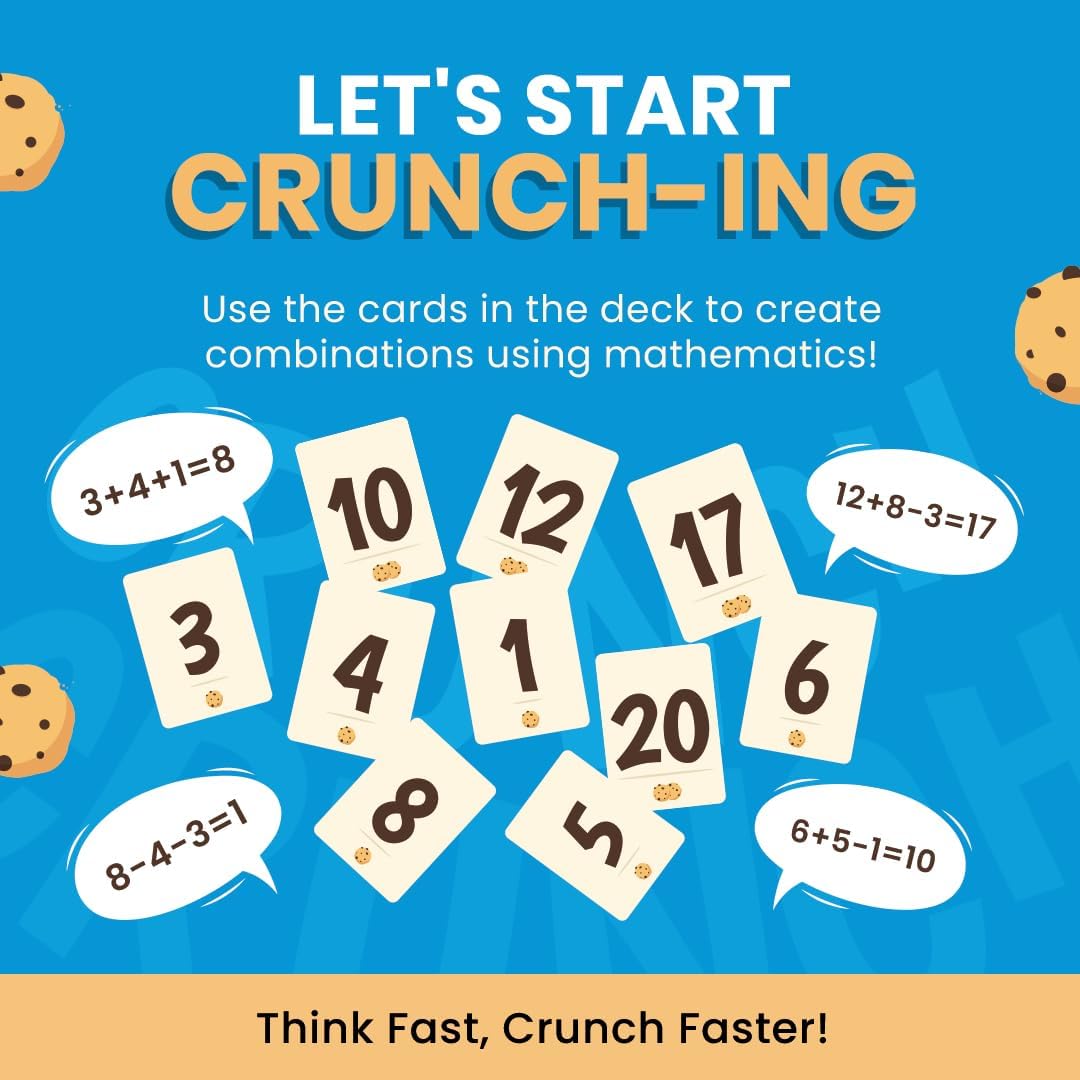 Card Game - Fletter Crunch, Christmas Stocking Stuffers, Educational Card Games for Kids, Fast-paced Fun for Family Game Night, Math, Addition & Subtraction, Gifts for Kids Ages 8, 9, 10 Years