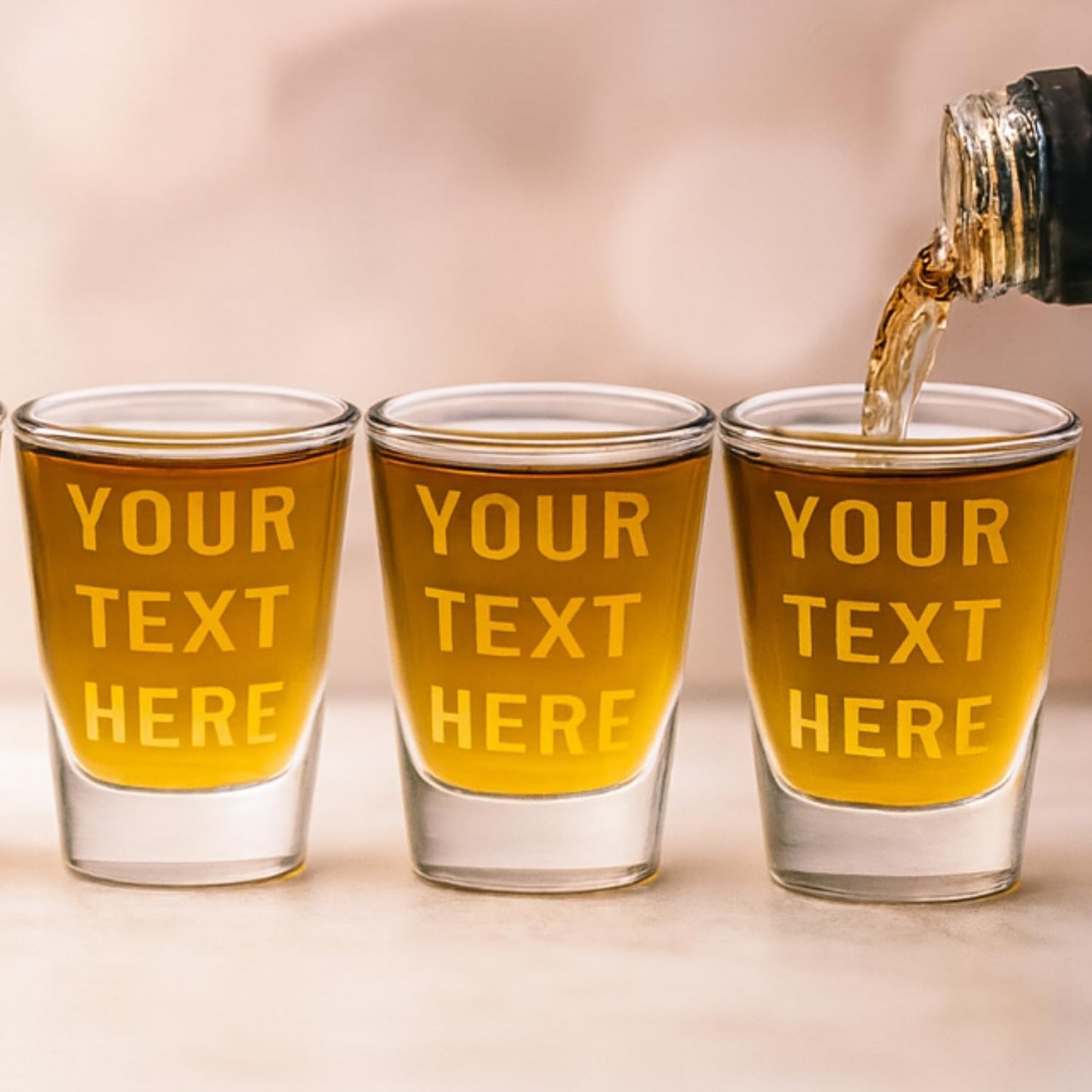 Gifts Inscribed Personalized Shot Glasses Set of 3 – Custom Text Drinking Glasses – Engraved Shot Glass Gift for Men, Wedding, Anniversary, Birthday, Engagement