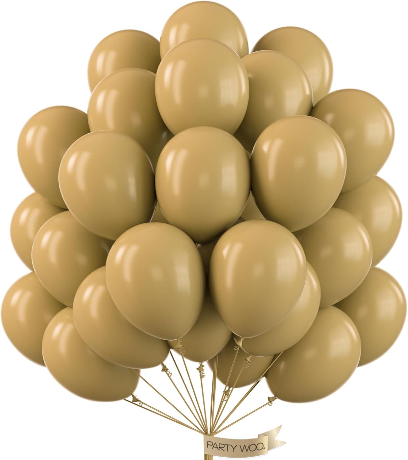 PartyWoo Tan Balloons 50 pcs 12 Inch Light Brown Neutral Boho Coffee Balloons for Wedding Baby Shower Gender Reveal Graduation Safari Woodland Birthday Party Decorations Tan-F19