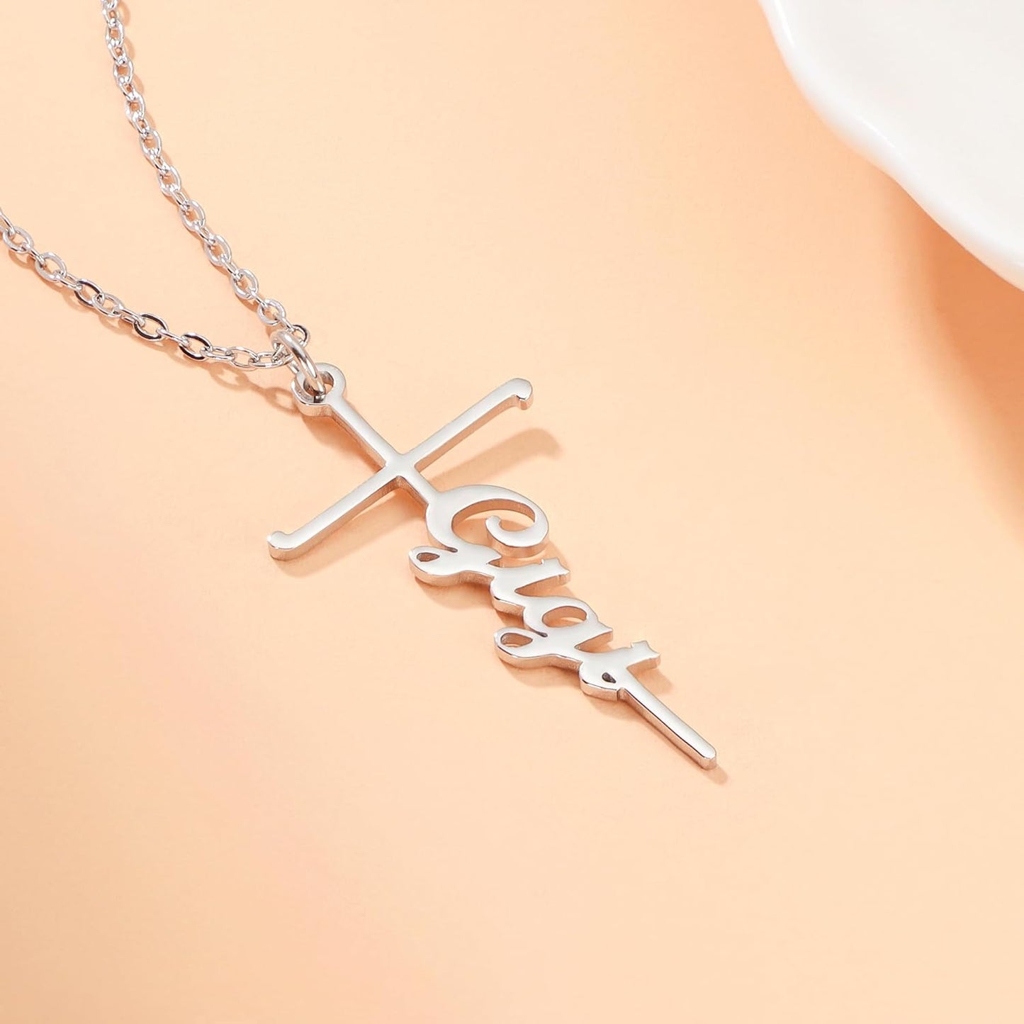 Lcherry Faith Cross Pendant Necklace for Women Religious Christian Jewelry Mother's Day Gifts for Women