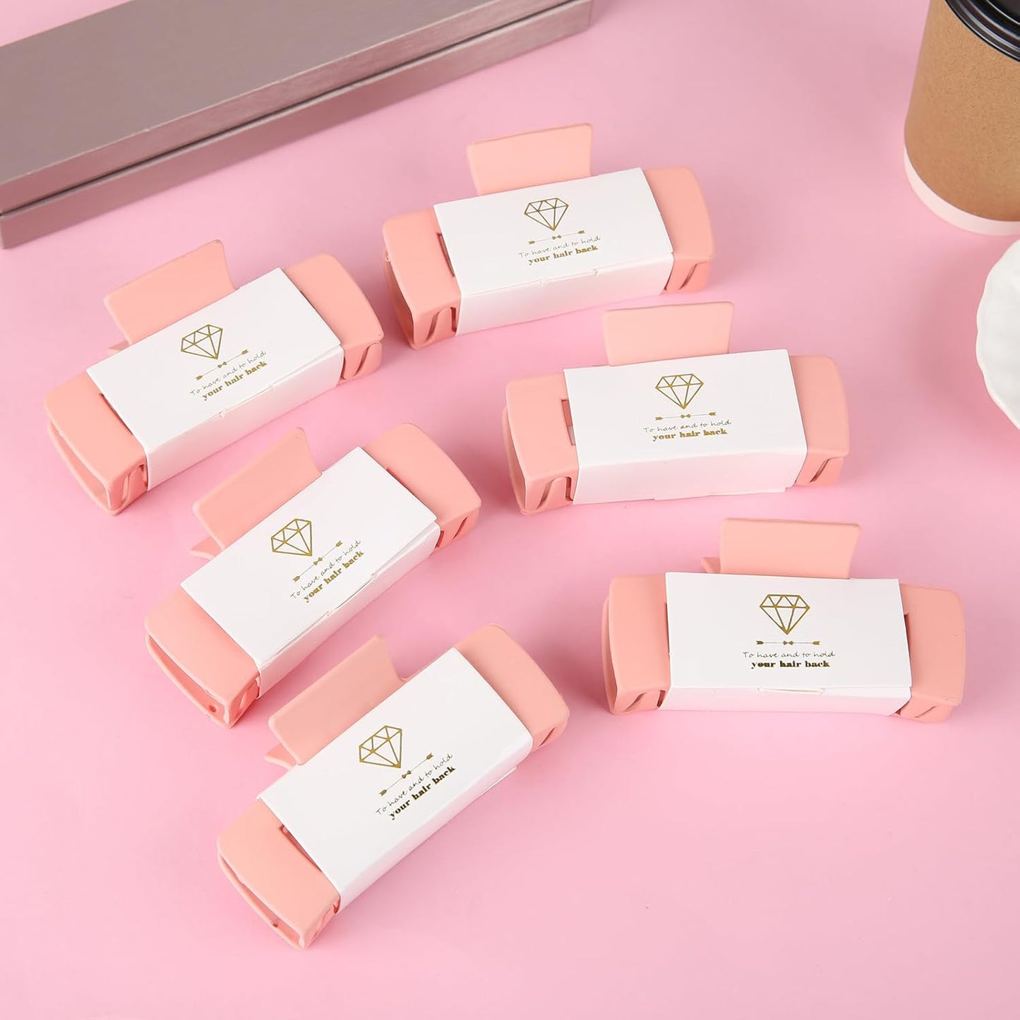 12pcs Bridesmaid Proposal Gifts 4.1inch square Bachelorette Claw Clips Sunglasses set of 12 Girls Trendy Cute Hair Clips for Wedding Party Favors(Pink 12pcs)