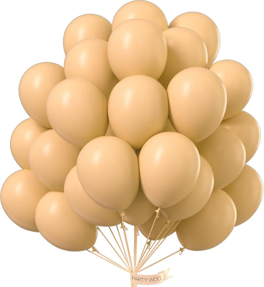 PartyWoo Nude Balloons 50 pcs 12 Inch Beige Apricot Cream Boho Latex Neutral Helium Balloons for Thanksgiving Graduation Baby Shower Boho Theme Birthday Party Decorations Nude-Y103