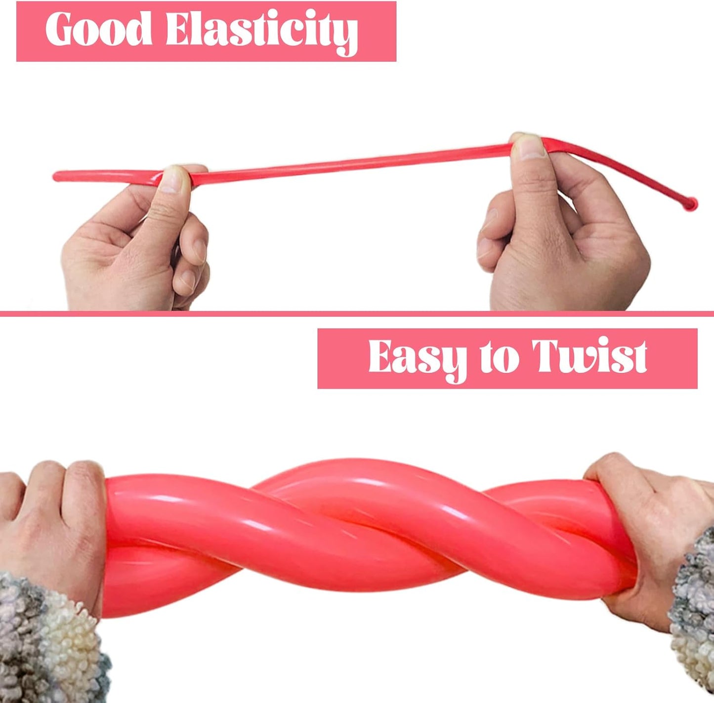 260 Long Balloons 100 Pack Pastel Red Twisting Animal Balloons Thickening Latex Modeling Long Magic Balloons for Animal Model Weddings Birthdays Festival Party Decorations