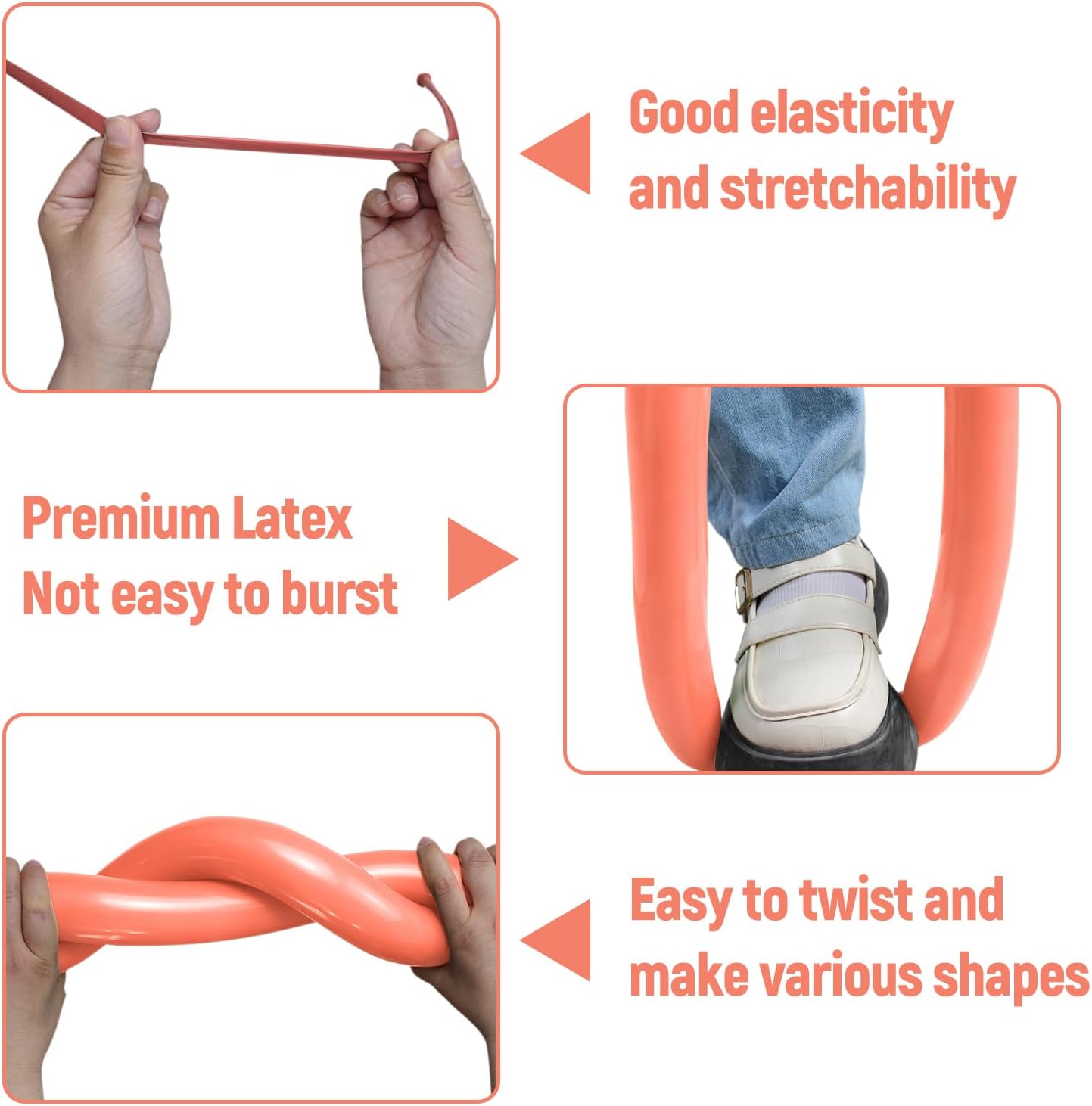 100Pcs Retro Bean Paste 260 balloons, Thickening Latex Bean Paste 260q Balloons for Animal Model, Long Twisting Balloons for Halloween Xmas Presents, Animal Shape Weddings, Birthdays Clowns.