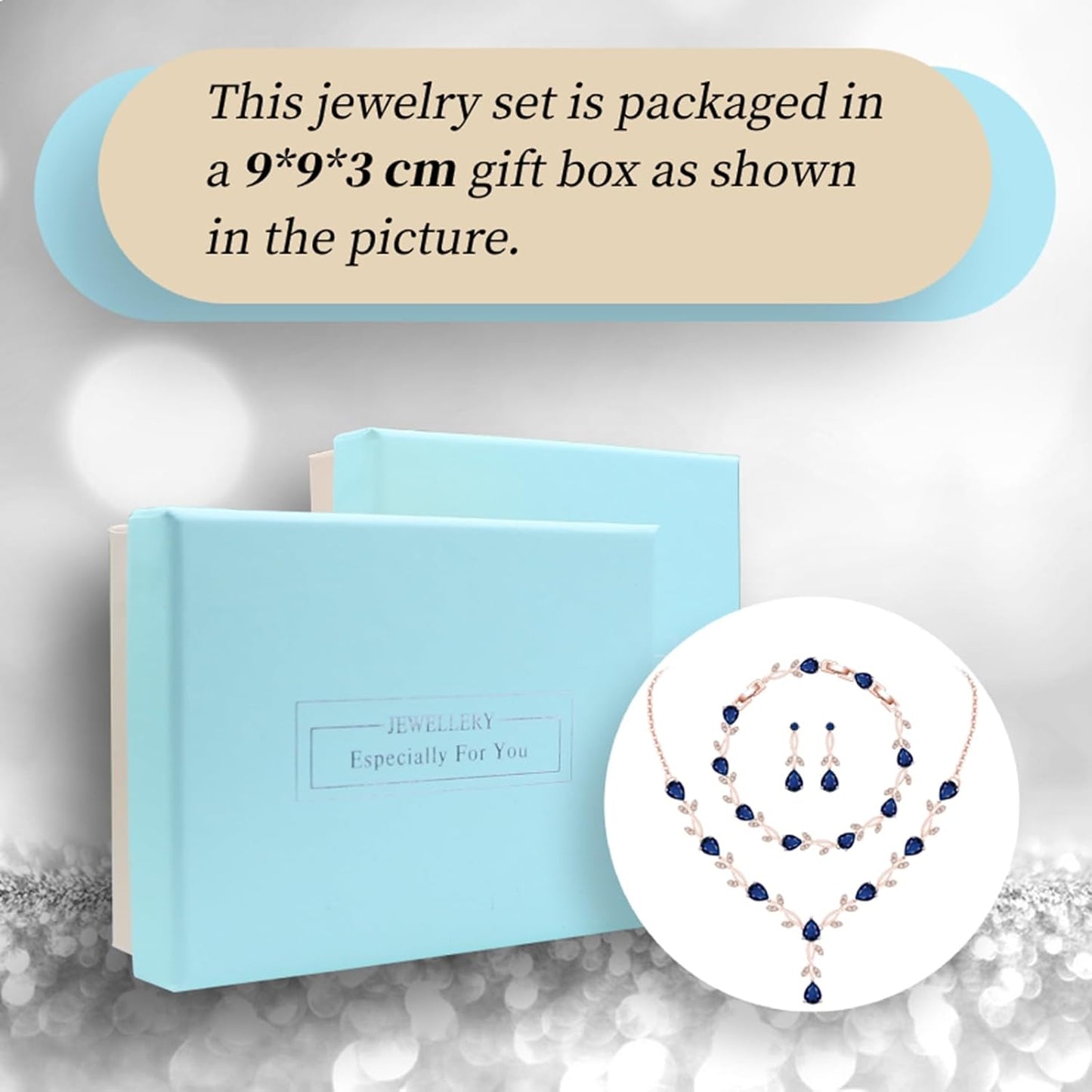 GZWHD Wedding Jewelry Sets for Bride Bridesmaid Women Cubic Zirconia Necklace Earrings Bracelet Set Gift for Mother Friend Wife Daughter Sister Party Prom Jewelry