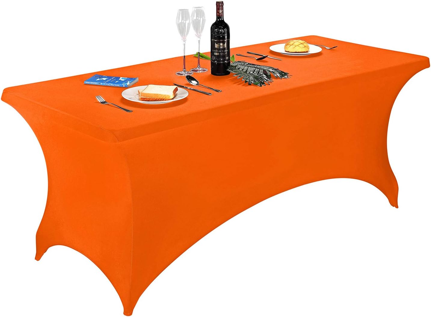 LZY Spandex Fitted Stretch Table Cover for 6 ft or 4ft or 8ft Folding Table, Rectangular Cocktail Tablecloth, Perfect for Party or Banquet