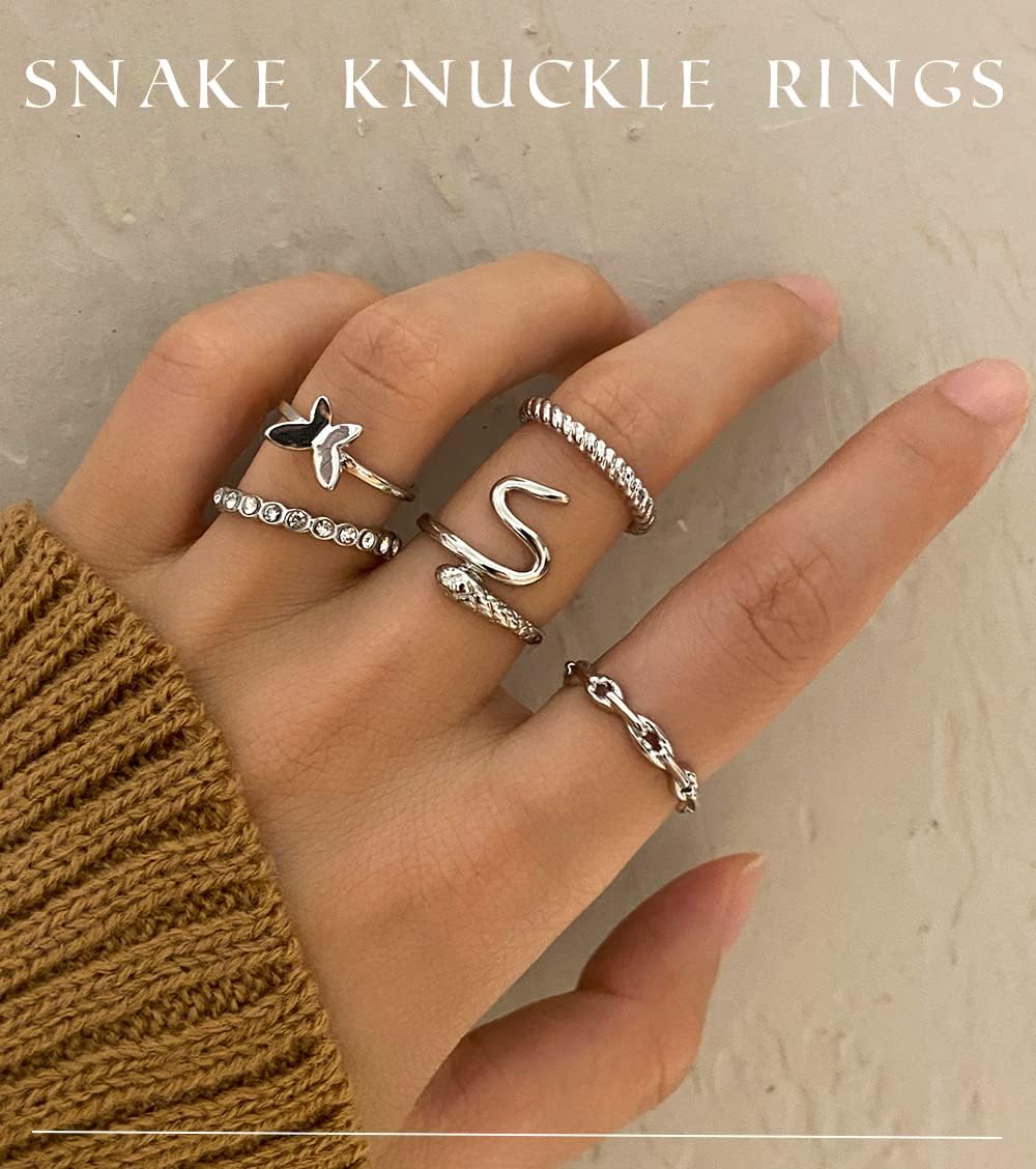 iF YOU 25 Pcs Gold Knuckle Ring Set for Women, Chunky Stackable Finger Midi Rings, Silver Simple Stacking Cute Rings Pack Trendy Stuff Jewelry Gift