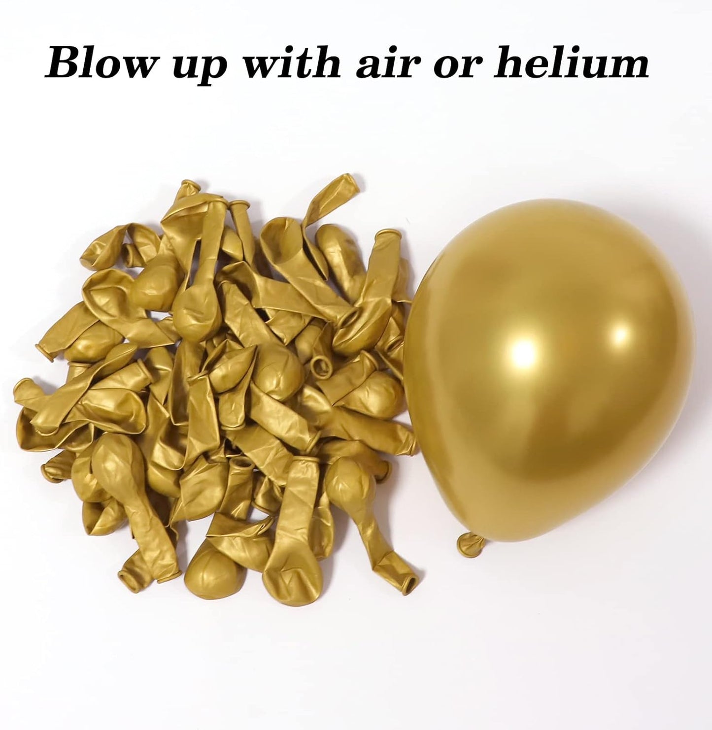 RUBFAC Gold Balloons, 120pcs 5 Inch Chrome Metallic Latex Gold Balloon for Party Supplies Birthday Anniversary Festival Baby Shower Wedding Engagement Decoration