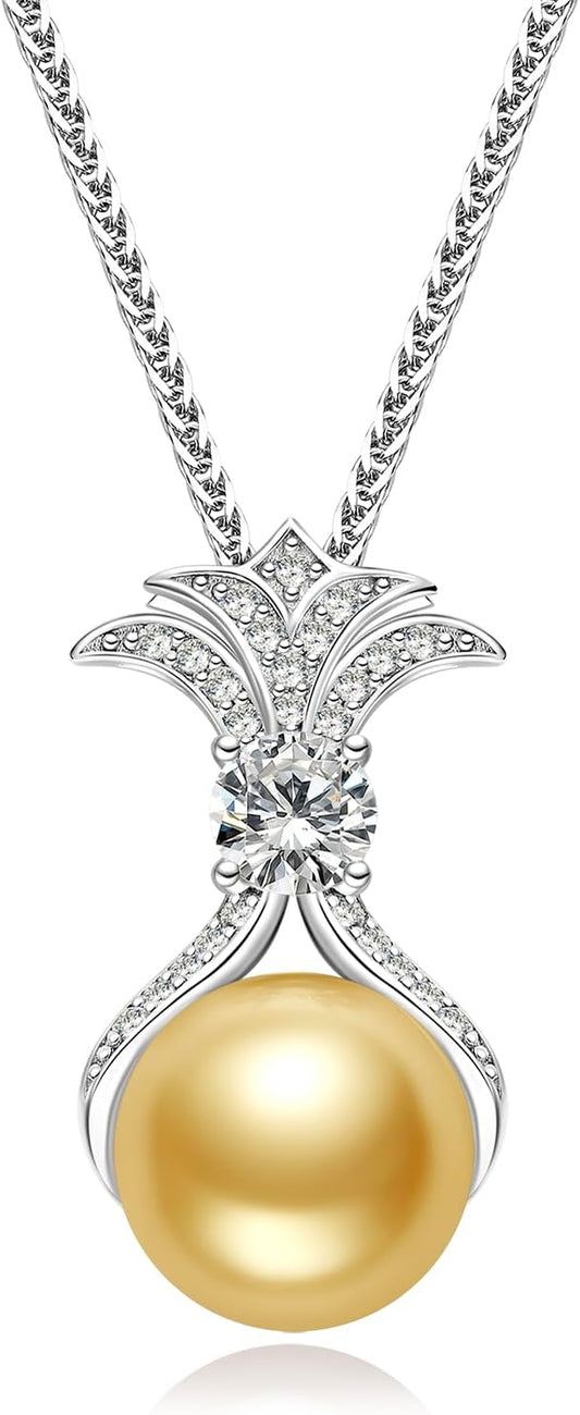 Gifts for Wife Women Anniversary -Pearl Necklace -Mom Girlfriend Her Fine Jewelry Mothers Day Valentines Christmas Birthdays Gift