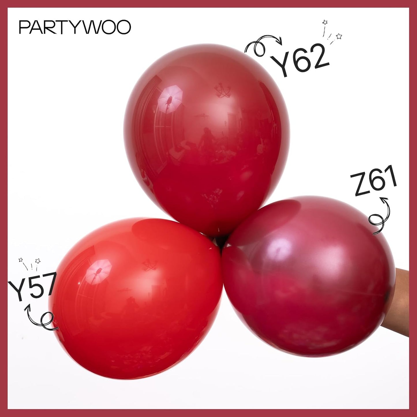 PartyWoo Pearl Burgundy Balloons 140pcs Different Sizes of 18 12 10 5 Inch Dark Red Maroon Wine Colored Balloon Arch Kit Garland for Graduation Wedding Anniversary Birthday Party Decorations Red-Z61