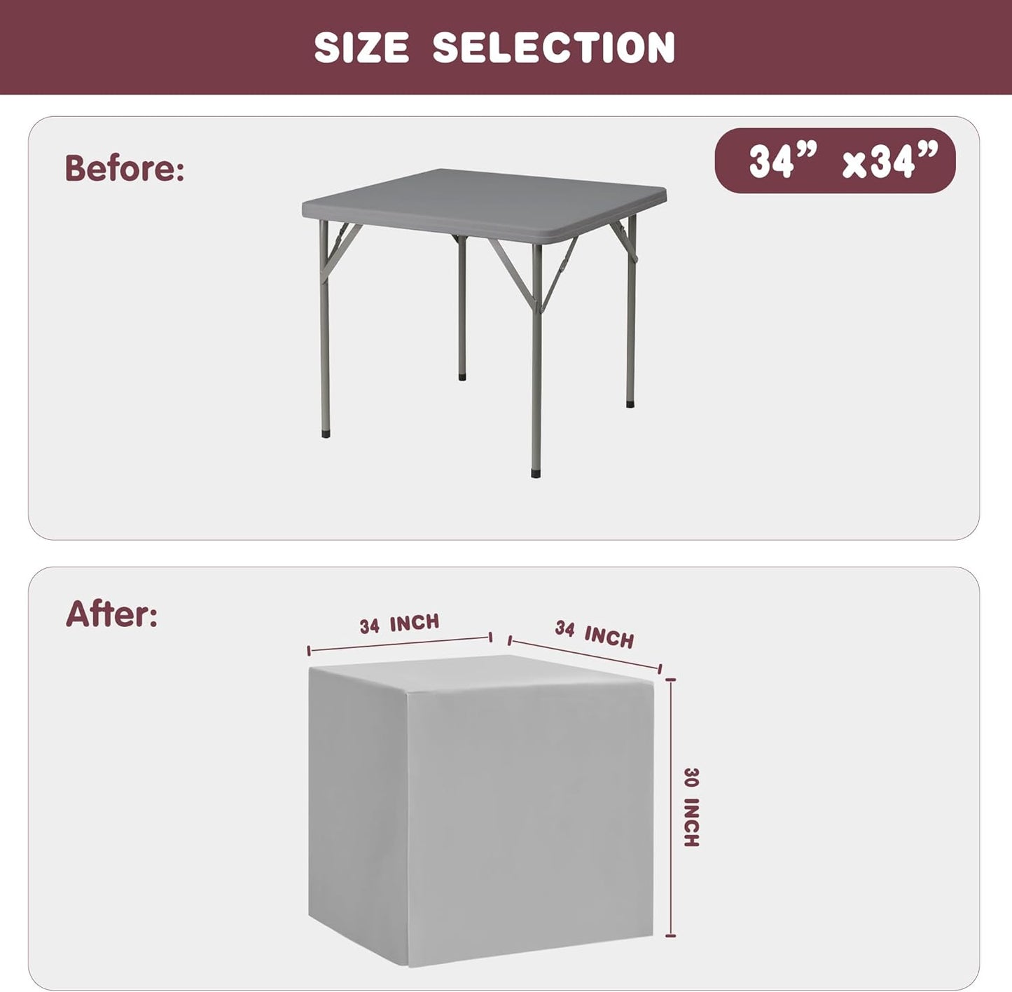 HolidayIdeas 2 Pack Square Fitted Table Covers - 34 x 34 Inch - Fabric Table Clothes Versatile Tablecloths for Parties, Holiday Dinner, Trade Show, Vendor Stand (White)