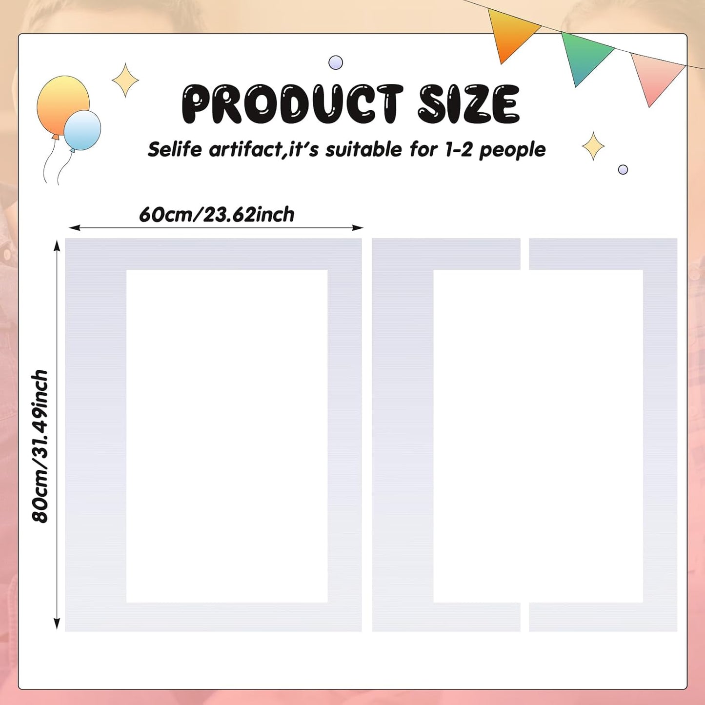 32 x 24 Inch Photo Booth Selfie Frame Prop Booth for Birthday Event Parties Large Blank DIY Cutout Props for Funny Decoration Christmas, Holiday Supplies