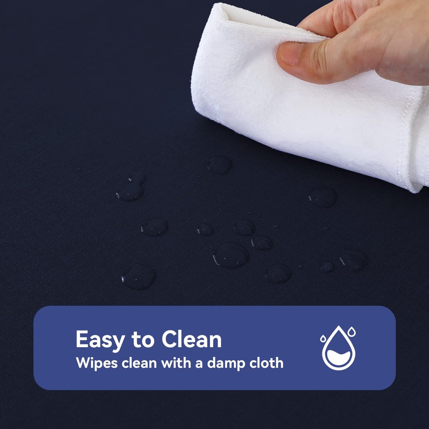 Romanstile 100% Waterproof PVC Tablecloth, Rectangle Oil Spill Proof Stain Resistant Vinyl Table Cloth, Wipe Clean Plastic Table Covers for Kitchen/Dining/Parties - 60 x 102 Inch, Navy Blue