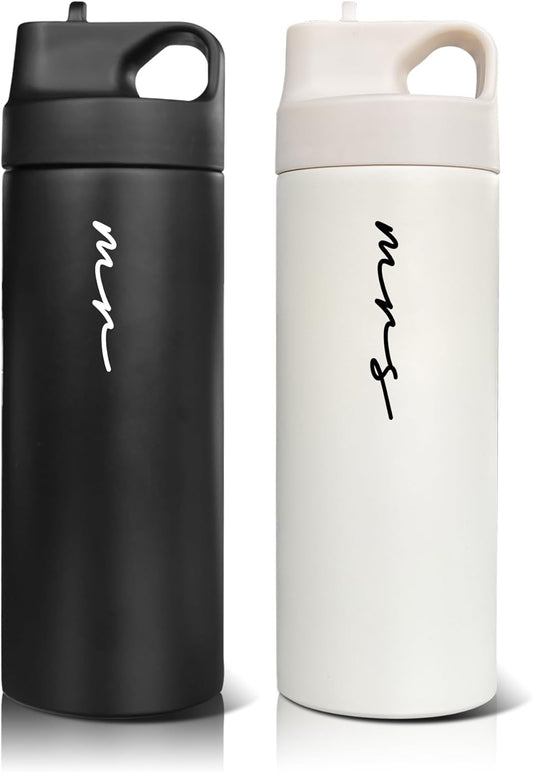 Mr and Mrs Water Bottles - Wedding Gifts for Bride and Groom - Gifts for Bridal Shower Engagement Wedding and Married Couples Anniversary