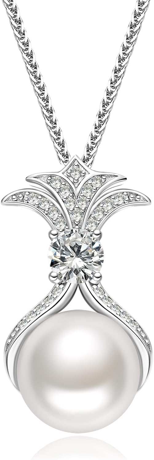 Gifts for Wife Women Anniversary -Pearl Necklace -Mom Girlfriend Her Fine Jewelry Mothers Day Valentines Christmas Birthdays Gift