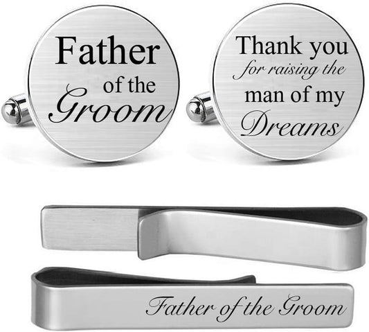 MUEEU Father of the Bride Cufflink Engraved I Will Always Be Your Little Girl Dad Father Tie Bar