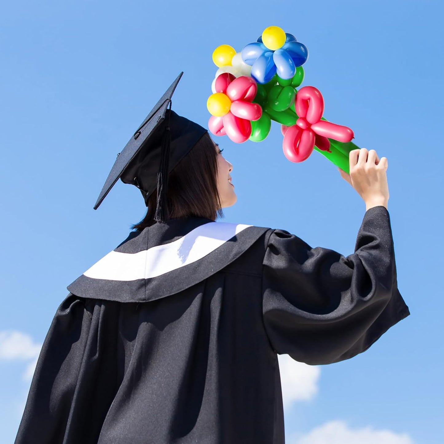 Sratte 200 Pcs Graduation 260 Long Balloons Mixed Colors Thickening Latex Long Twisting Animals Balloons for Arch Garland Birthday Wedding Party Decoration(Rainbow Colors)