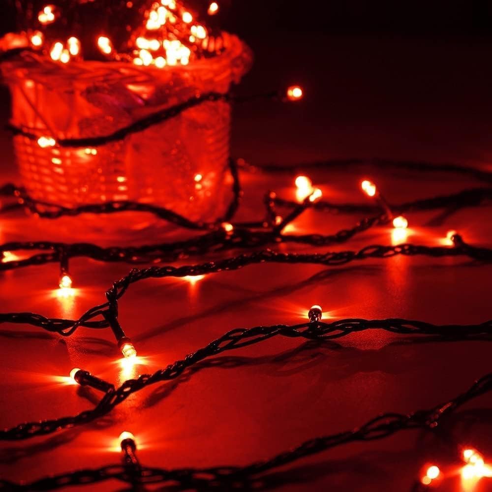 Connectable 240LED 88Ft 13Modes Christmas String Lights Indoor Outdoor | Extendable Green Wire Red Christmas Tree Lights with Timer | Twinkle Fairy Light Plug in for Xmas Tree Garden Decor(Red)