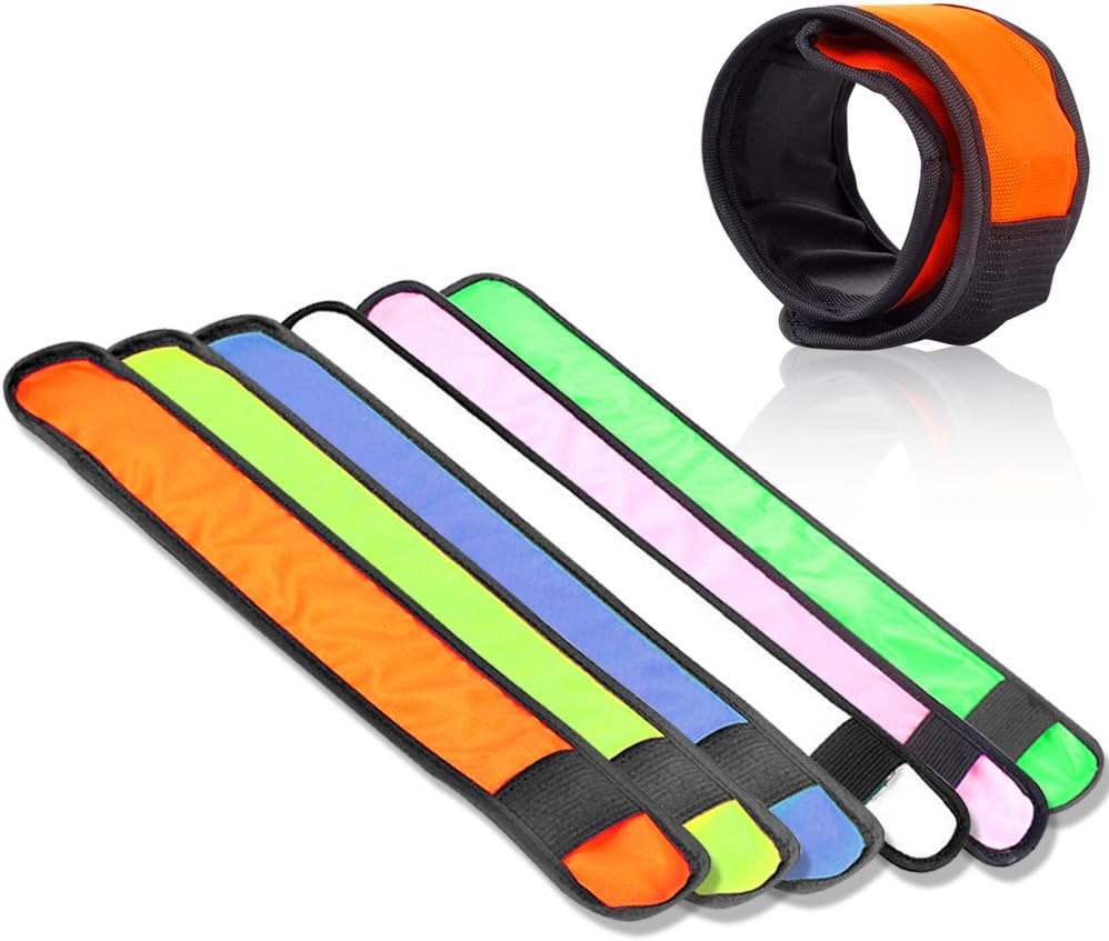 esonstyle Pack of 6 LED Light Up Band Slap Bracelets Night Safety Wrist Band for Cycling Walking Running Concert Camping Outdoor Sports