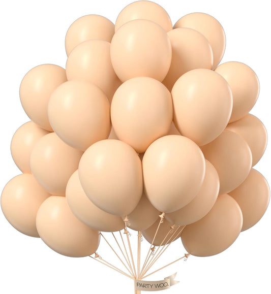 PartyWoo Nude Balloons 50 pcs 12 Inch Beige Apricot Boho Neutral Latex Balloons for Wedding Baby Shower Gender Reveal Graduation Birthday Party Decorations Apricot-F05