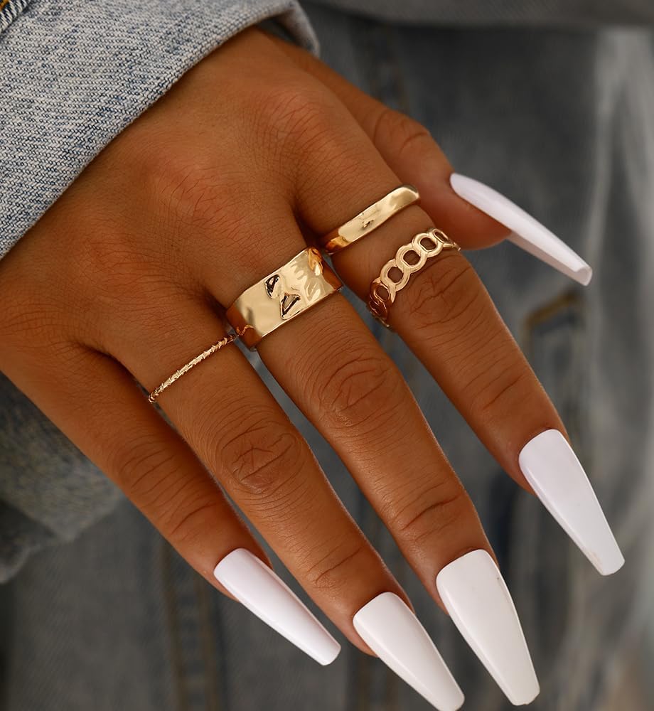 iF YOU 25 Pcs Gold Knuckle Ring Set for Women, Chunky Stackable Finger Midi Rings, Silver Simple Stacking Cute Rings Pack Trendy Stuff Jewelry Gift