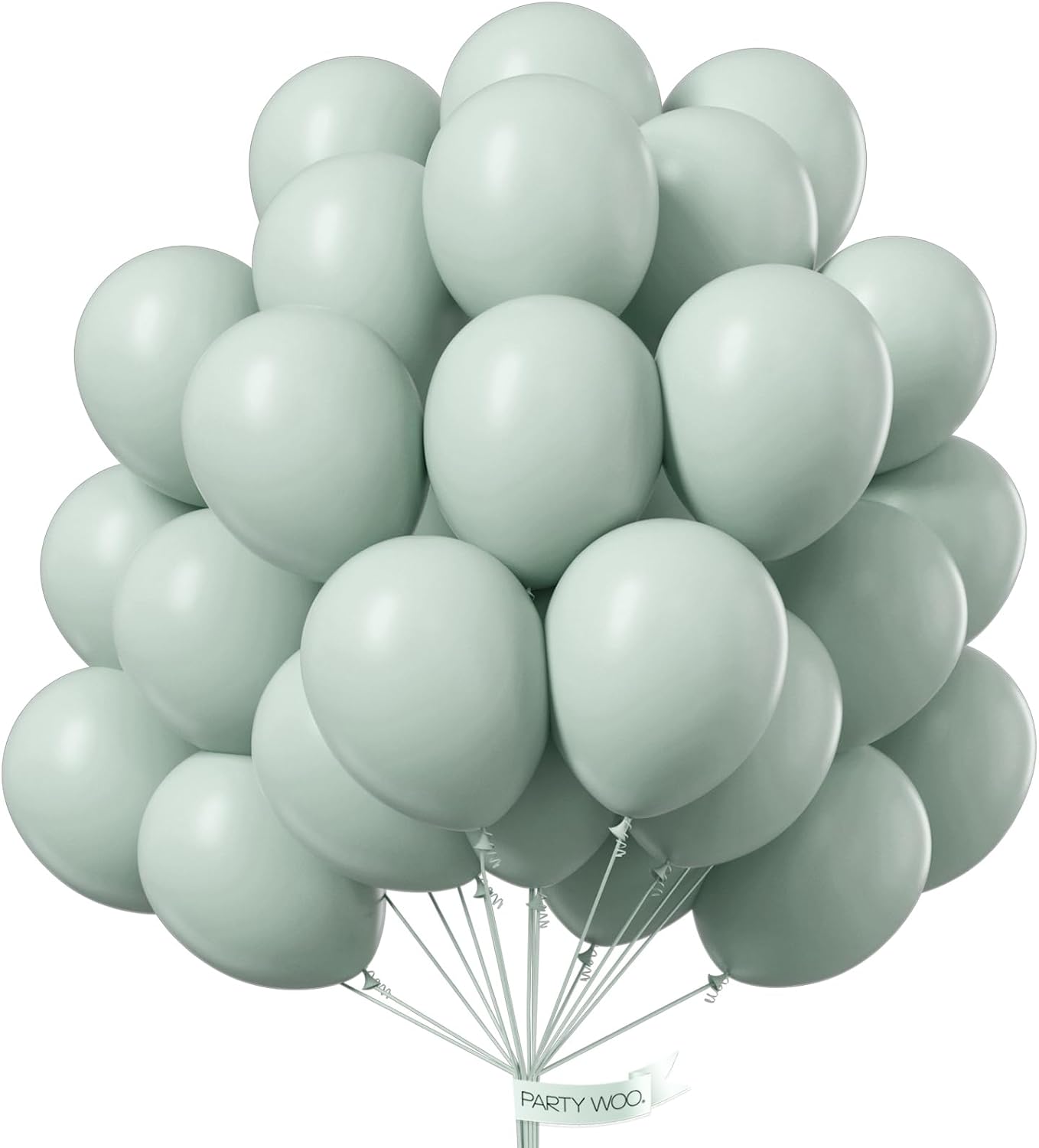 PartyWoo Dusty Green Balloons 50 pcs 12 Inch Matte Sage Olive Boho Green Eucalyptus Helium Balloons for Wedding Baby Shower Gender Reveal Birthday Graduation Jungle Safari Party Decorations Green-F35