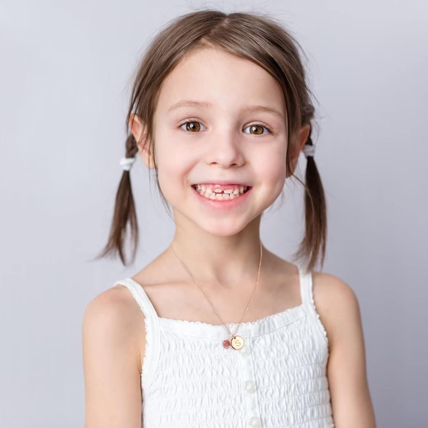 Hidepoo Initial Birthstone Necklace for Girl Women - 14K Gold Plated Disc Letter Necklace Personalized Gifts Jewelry Birthstone Initial Necklaces Birthday Gift for Female Teens Mom