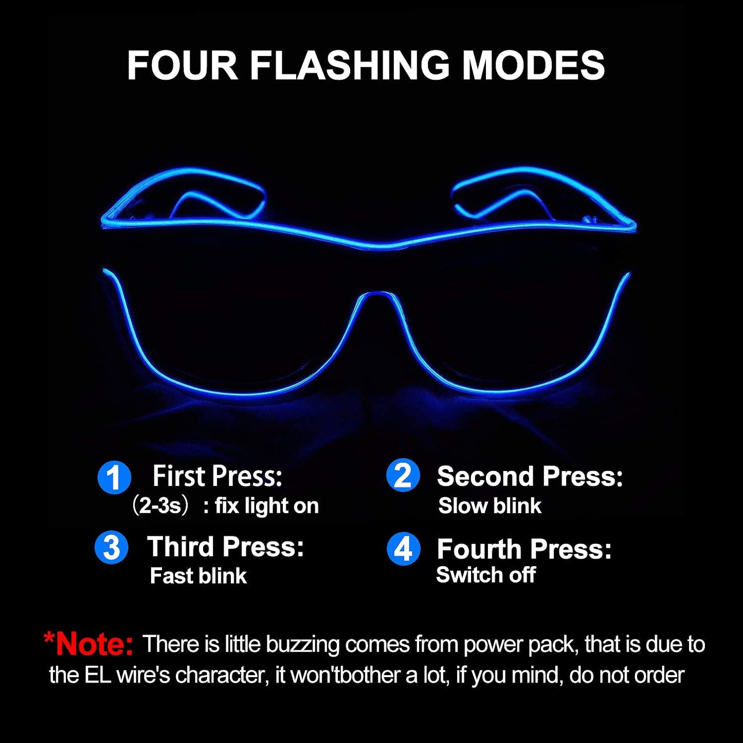 YouRfocus Wireless Led Light up Glasses 2 Pack Glow in The Dark Neon Rave Glasses for Rave Party, EDM, Halloween, Christmas (Blue + Green)