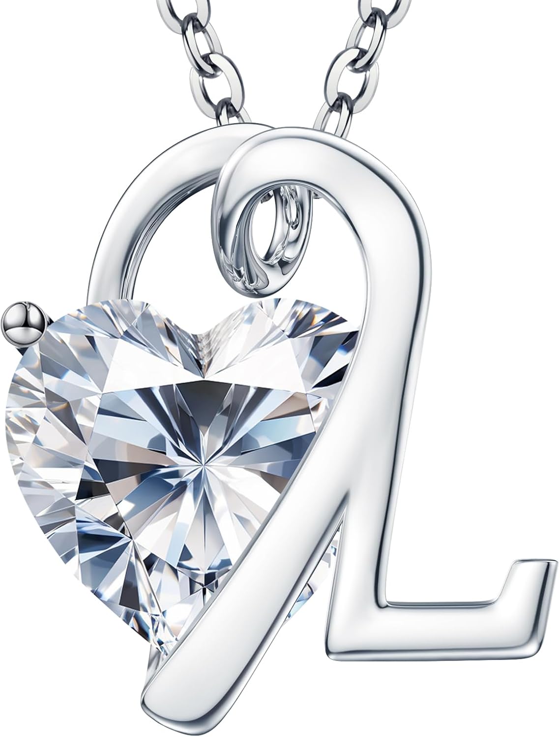 ForeverLove Heart Necklaces for Women, 4-2 Carats Heartshap Moissanite, Silver Pendant Jewelry, Anniversary Birthday Gifts for Wife, Girlfriend, Daughter, Mom