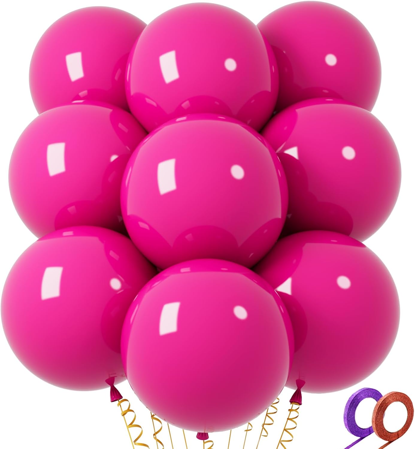 32Pcs Hot Pink Big Balloons 18 Inch, Round Large Latex Party Balloons for Birthday Wedding Decorations.