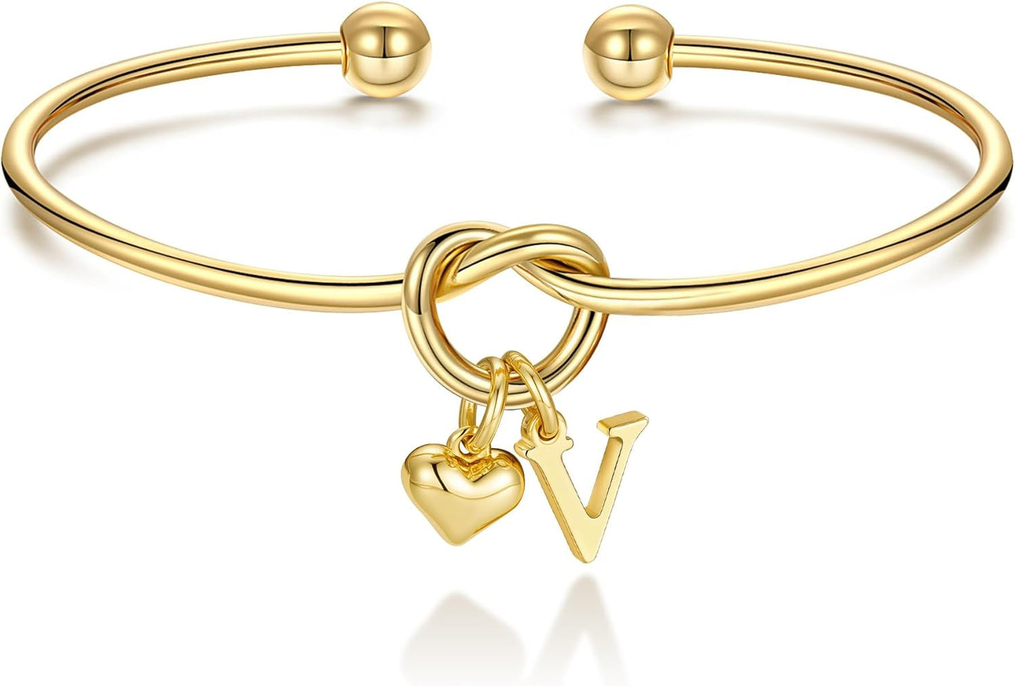 M MOOHAM Christmas Gifts for Women Teen Girls - Knot Initial Bracelets for Women, Bridesmaid Gifts Bridesmaids Proposal Gift Dainty Knot Letter A-Z Heart Initial Bracelet Jewelry Friendship Bracelets